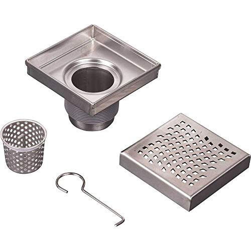 Designline 4 in. x 4 in. Square Drain Wave Grate - size: 4", style: Wave