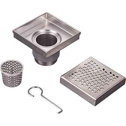 Designline 4 in. x 4 in. Square Drain Wave Grate - size: 4", style: Wave