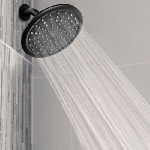 Niagara Conservation N9517MB Rainfall Spa 1-Spray with 1.75 GPM 8-in. Wall Mount Adjustable Fixed Shower Head in Matte Black, 1-Pack | Bathroom Shower Head Sprayer with Pressure Compensation - color: Matte Black, size: 1.75 GPM
