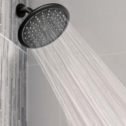 Niagara Conservation N9517MB Rainfall Spa 1-Spray with 1.75 GPM 8-in. Wall Mount Adjustable Fixed Shower Head in Matte Black, 1-Pack | Bathroom Shower Head Sprayer with Pressure Compensation - color: Matte Black, size: 1.75 GPM