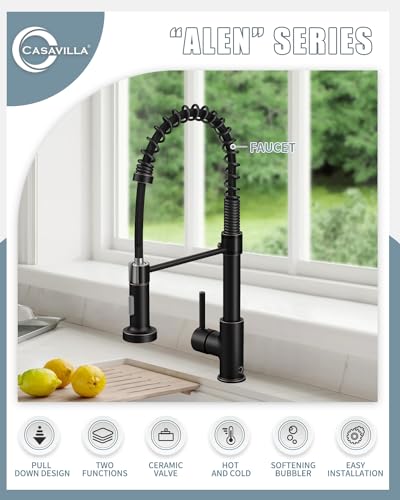 Oil Rubbed Bronze Single Handle Kitchen Faucet with Sprayer, Pull Down Faucet for Camper, RV, Farmhouse Sink - color: F-Oil Rubbed Bronze, style: Classic