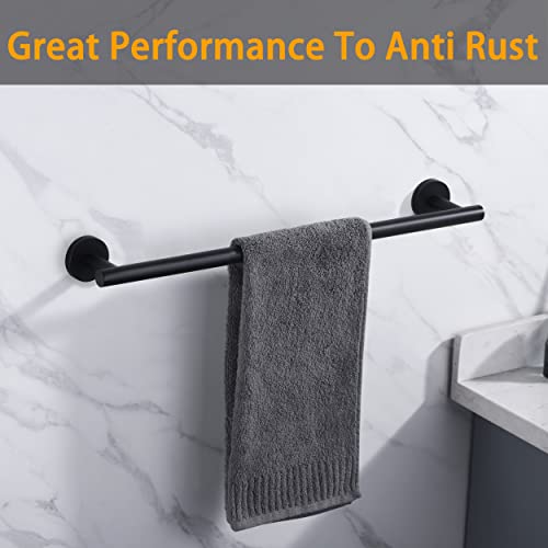 Nolimas Matte Black Bath Towel Bar Single Bars Towel Rack Rod Classic Wall Mounted Stainless Steel Bathroom Towel Bar Toilet Kitchen Towel Shelf Single Layer,24inch - color: Matte Black, size: 24inch
