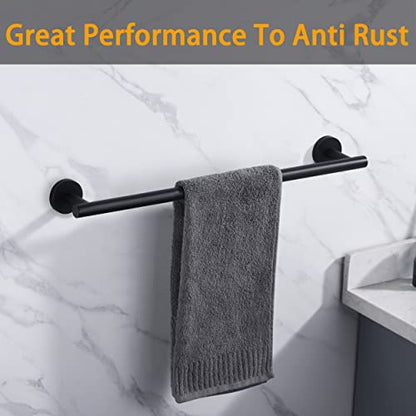 Nolimas Matte Black Bath Towel Bar Single Bars Towel Rack Rod Classic Wall Mounted Stainless Steel Bathroom Towel Bar Toilet Kitchen Towel Shelf Single Layer,24inch - color: Matte Black, size: 24inch