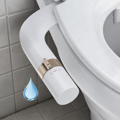 Bidet Attachment for Toilet, Non-Electric Dual Nozzle Toilet Sprayer, Cold Water Adjustable Pressure Bidet Sprayer for Women, Elderly & Postpartum Hygiene, Easy Install Portable Bathroom Bidet - color: Gold
