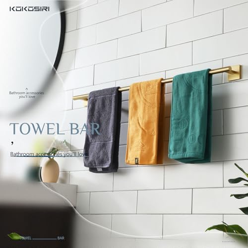 KOKOSIRI Bathroom Towel Bar 32'' Towel Holder for Bath Kitchen Cabinet Towel Rails 32 Inch Brushed Gold Stainless Steel B4005BG-L32 - color: Brushed Gold, size: 32-Inch