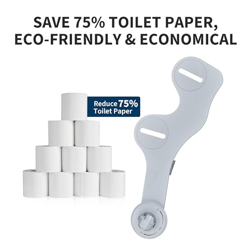 Bidet Toilet Attachment with Dual Nozzles, Non Electric Bidet Attachment for Toilet with Adjustable Water Pressure for Front and Rear Wash, Thin Profile, White