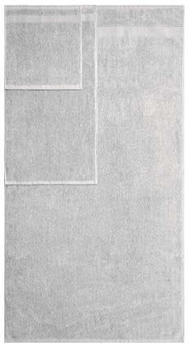 American Veteran Towel, 6 Piece Towel Set for Bathroom, 100% Cotton Turkish Bathroom Towels, 2 Bath Towels 2 Hand Towels 2 Washcloths, Silver Grey - color: Silver Grey, size: X Large 6 PC