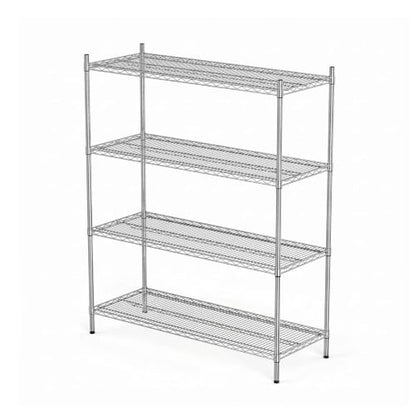 APLSS NSF 4-Tier Chrome Storage Shelves, 18"x42"x63", Dry Environments, Commercial Heavy Duty Steel Wire Shelving Unit, 800lbs Per Shelf, Kitchen Garage - color: Chrome, size: 18"x42"x63"