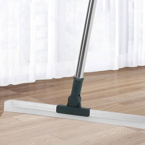 Silicone Squeegee for Window Cleaning and Shower Walls, 36cm Long Handle Water Scraper with Extendable Rod, Floor and Tile Scraper for Bathroom and Kitchen Use