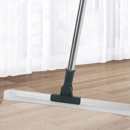 Silicone Squeegee for Window Cleaning and Shower Walls, 36cm Long Handle Water Scraper with Extendable Rod, Floor and Tile Scraper for Bathroom and Kitchen Use