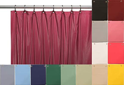 Elegant Home Heavy Duty Vinyl Shower Curtain Liner with 12 Metal Grommets Burgundy - color: Burgundy