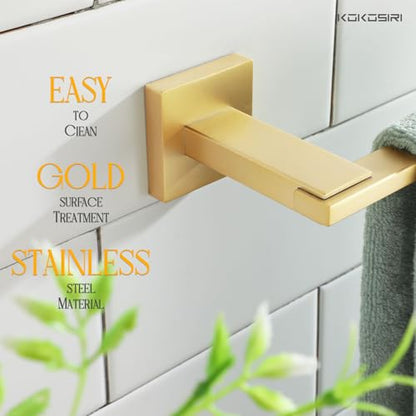 KOKOSIRI Bathroom Towel Bar Wall Mount Hand Towel Holder Hanger for Bathroom Storage and Organization Wall Mount, Brushed Gold Stainless Steel B3006BG - color: Gold