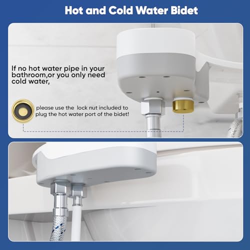 Hot and Cold Bidet, Warm Water Bidet Attachment for Toliet, Non-Electric Warm Bidet with Adjustable Water Pressure, Dual nozzle Rear and Feminine Wash - Self cleaning (Silver) - style: Silver