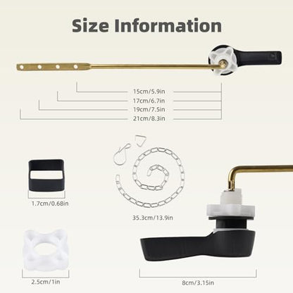 Universal Front Mount Brass Toilet Handle Replacement, Oil-Rubbed Bronze | All-Metal Toilet Flush Handle Lever/Adjustable Stainless Steel Chain, Compatible with Kohler/American Standard/TOTO/Mansfield - color: Oil Rubbed Bronze, style: Front Mount Design