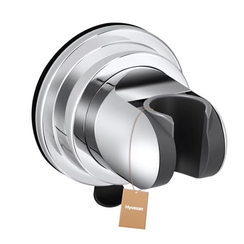 Shower Head Holder, Removable Shower Head Holder Suction for Hanheld Shower Head No Drill Wall Mount Holder Chrome Universal 360° Adjustable Suction Holder Fit 1/2 Hose - style: Chrome