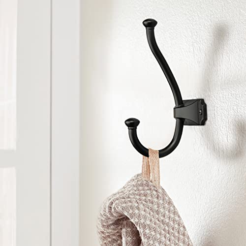 TUNNY 5 Pack Simple Coat Hooks - Matte Black Coat Hooks Towel Hook Suitable for Entry Shoe Cabinets, Wardrobes Bathroom Bedroom Furniture Hardware