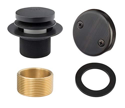 Tip-Toe Bathtub Drains Trim Set with Two-Hole Overflow Faceplate, Replacement Bath Drain Trim Kit with 2-Hole Overflow Faceplate and Universal Fine/Coarse Thread (Oil Rubbed Bronze) - color: Orb