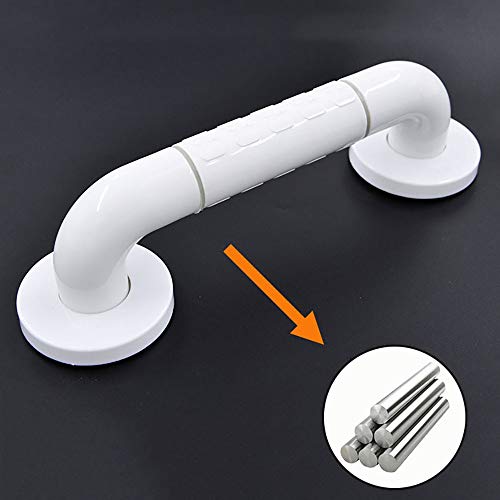 Bathroom Grab Bar Safety Support Rail, Elderly Freestanding Toilet Nylon Bars,Stainless Steel Bar,Children Bathing Handle,Anti-Slip - color: White, size: 80cm