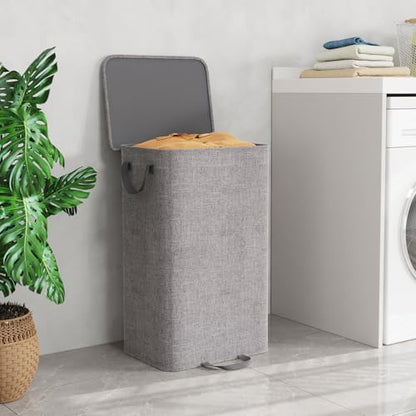 Lifewit Single Laundry Hamper with Lid and Removable Laundry Bags, Large Collapsible 1 Dividers Dirty Clothes Basket with Handles for Bedroom Laundry Room Closet Bathroom College, 100L Gray - color: Gray, size: 100L