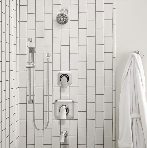 Moen 90 Degree Chrome Modern Eco-Performance Handshower Handheld Shower with 30-Inch Slide Bar and 69-Inch Metal Hose, S3879EP