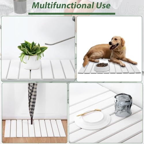 Foldable Stone Bath Mat, 23x15 Inch White Stone Bathmat Quick Dry, Diatomaceous Earth Mats Water Absorbing Diatomite Self Drying Mats, Multi-purpose Drying Mat for Kitchen Counter Dish Bathroom Dry - color: White