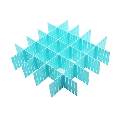 8pcs DIY Plastic Drawer Organizer Adjustable Drawer Dividers for Home Tidy Closet, Socks, Underwear, Office School Supplies, Kitchen Utensil Tools (Blue) - color: Blue