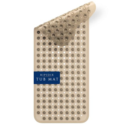 Bathtub Mat Non-Slip – 39" x 15.5" Extra Long Shower Mat with Suction Cups, BPA Free & Machine Washable, Textured Bath Mat for Tub, Ideal for Kids, Seniors & Pregnant Women, Clear Brown - color: Light Gray