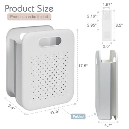 Goderewild Large Collapsible Laundry Basket, Space-Saving Wall-Mounted Hamper Organizer for Home, Dorms, RVs, Measures 13" x 9.5" x 17.5" In - size: L