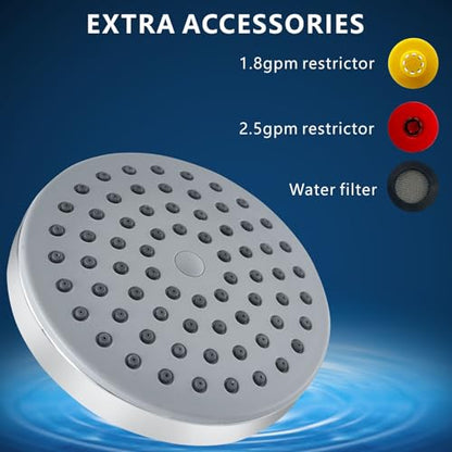 High Pressure Shower Head - 4.5“ Powerful Bathroom Pressure Boosting Rain Showerhead - Perfect Universal Replacement for Rainfall Shower Heads (Chrome)