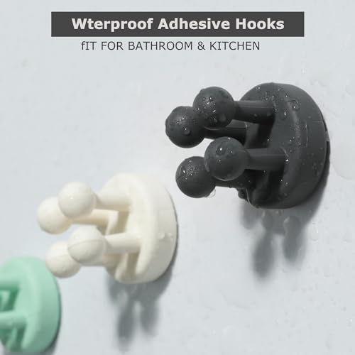 4 pcs Silicone Toothbrush Holder Multi-Function Hook Waterproof self Adhesive Single Toothbrush Hook Plug Holder for Wall for Hanging Bathroom Kitchen Living Room Office - color: Black