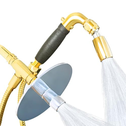 High Sierra® - Solid Lead-Free Metal 4-Way Combo with GEN 3 REFLECTIONS™ Fixed and Handheld Shower Head with Hose. Run Separately or Both at Full Flow - 1.5 GPM per Shower Head - Polished Brass Finish - color: Polished Brass w/ Nylon Insert, size: 1.5 GPM