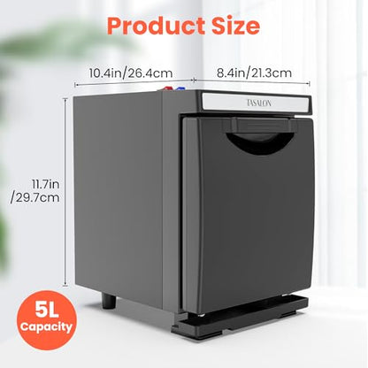 TASALON 5L Hot Towel Warmer Cabinet, Aluminum Inner Chamber - Black | Removable tray, fast heating, compact 5L size, ideal for spa, salon, esthetician & massage use, black finish - color: Black