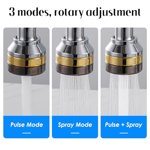 Sink Faucet Sprayer Attachment, Rotatable Faucet Sprayer Head | 360 Degree Swivel, 3 Mode Adjustable, Splash Proof Faucet Aerator, Spray Head, for Home Kitchen Bathroom, Extended Length - color: Extended Length