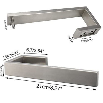 TocTen Hand Towel Holder/Towel Ring - Thicken SUS304 Stainless Steel Bathroom Hand Towel Hanger, 9 Inch Heavy Duty Wall Mounted Towel Rack, Square Hand Towel Bar for Bathroom (Brush, 2 Pack) - color: Brushed, size: 9 In-2 Pack