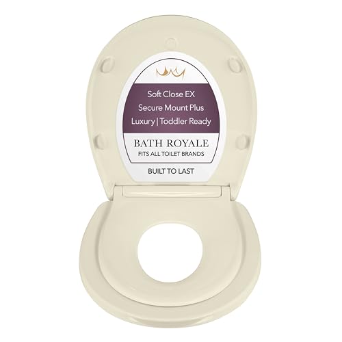 BATH ROYALE Potty Training Seat - Soft Close, Kingsport BR720-02, Round Almond/Bone, Adult/Child Combo - color: Almond/Bone, size: Round