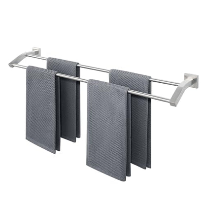 Alise Double Towel Bar, 32" Towel Rack for Bathroom Wall, Brushed Nickel | SUS304 Stainless Steel Bathroom Towel Holder, Quick Drying Towel Hanger Towel Rod, Useable Length 30.8" - color: Brushed Nickel, size: 32-Inch(Joining Process)