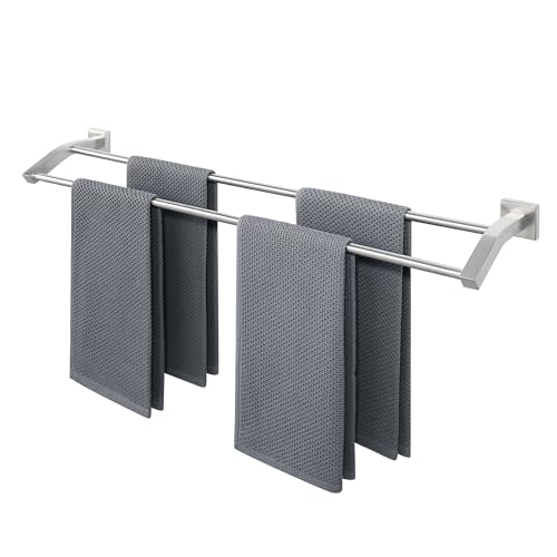 Alise Double Towel Bar, 32" Towel Rack for Bathroom Wall, Brushed Nickel | SUS304 Stainless Steel Bathroom Towel Holder, Quick Drying Towel Hanger Towel Rod, Useable Length 30.8" - color: Brushed Nickel, size: 32-Inch(Joining Process)