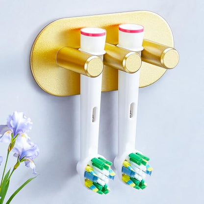Electric Toothbrush Head Holder, Toothbrush Holders Wall Mounted, Adhesive Tooth Brush Head Holder Organiser, Electric Toothbrushs Holder, Shower Tooth Brushing Holder (Gold, Small) - color: Gold, size: Small