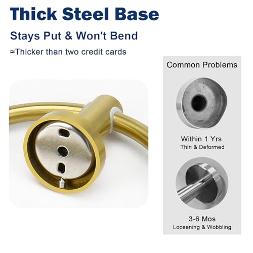 NearMoon Bath Towel Ring, Bathroom Hardware Accessories-Thicken Stainless Steel Hand Towel Holder for Bathroom, Modern Round Towel Hanger Wall Mounted (Brushed Gold, 1 Pack) - color: Brushed Gold