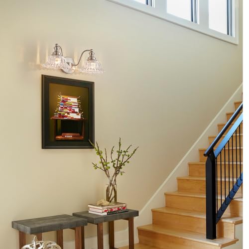 XIEDUN Brushed Nickel 2 Light Vanity Lights Fixture Lights for Bathroom - color: Brushed Nickel, size: 2 Light