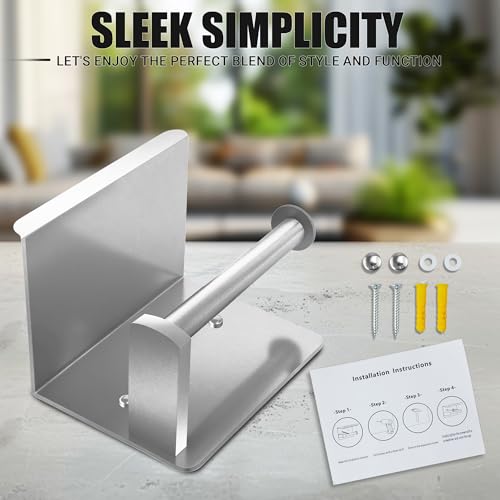 Brushed Nickel Toilet Paper Holder with Shelf, SUS304 Stainless Steel Rustproof Wall Mount Toilet Paper Roll Holder, Screw Bathroom Toilet Paper Holder for Kitchen, Washroom, RV - color: Brushed Nickel