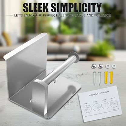 Brushed Nickel Toilet Paper Holder with Shelf, SUS304 Stainless Steel Rustproof Wall Mount Toilet Paper Roll Holder, Screw Bathroom Toilet Paper Holder for Kitchen, Washroom, RV - color: Brushed Nickel