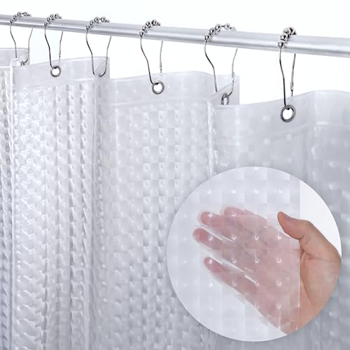 LiBa Shower Curtain PEVA 8G, 72x72 Inch Cat Eyes with Magnets | 8G heavy-duty PEVA, 3D pattern, 3 weighted magnets, rust-proof grommets, waterproof vinyl shower curtain - color: 8g Peva - Cat Eyes Pattern, size: 72"W x 72"L (Pack of 1)
