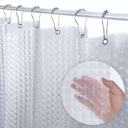 LiBa Shower Curtain PEVA 8G, 72x72 Inch Cat Eyes with Magnets | 8G heavy-duty PEVA, 3D pattern, 3 weighted magnets, rust-proof grommets, waterproof vinyl shower curtain - color: 8g Peva - Cat Eyes Pattern, size: 72"W x 72"L (Pack of 1)