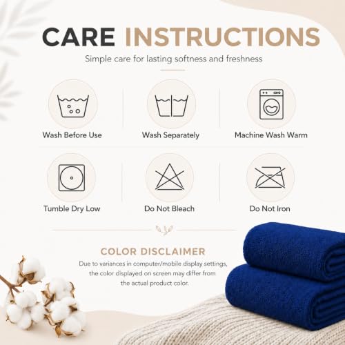 Ameri-Homes Navy Blue Washcloths Pack of 10, 100% Ring Spun Cotton | Soft Face Towel, Highly Absorbent 100% Ring Spun Cotton, 488 GSM Quick-Dry, 12.5 x 12.5 In, Wash Cloths for Bath Gym Spa - color: Navy Blue