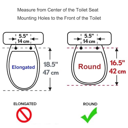 Hibbent Premium Round Toilet Seat with Cover Quiet Close, One-Click to Quick Release, Easy Installation Non-Slip Seat Bumpers, Slow Close Toilet Seat and Cover, Easy Cleaning-White Color - style: One-click Round 16.5"