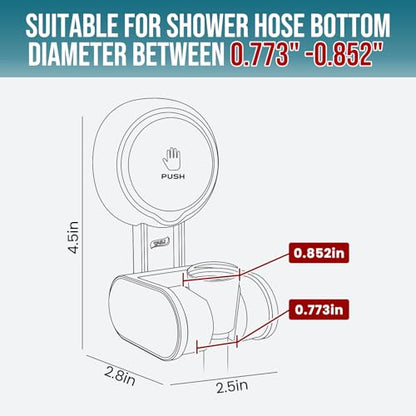 TAILI Shower Head Holder Suction,Adjustable Height & Angle,Universal,Black | bathroom handheld shower wand bracket,no-drill removable waterproof,round,plastic,wall mounted,kids,pets,4.5" - color: Black, size: Round