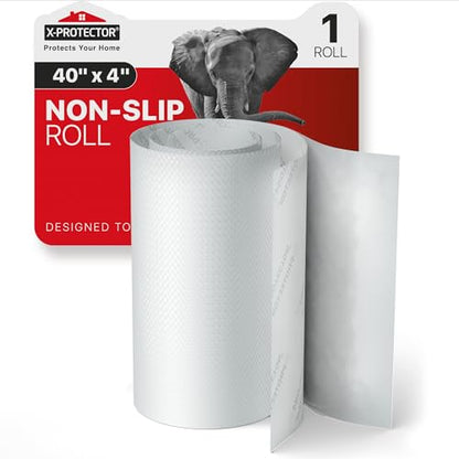 X-Protector Non Slip Pad - 1 White Roll, 40 x 4 - Premium Silicone Feet | Keep Furniture from Sliding - Non Slip Floor Protectors for Furniture and Appliances - Forget About Sliding Objects! - size: 1 PC 40 x 4 inch (White Silicone)