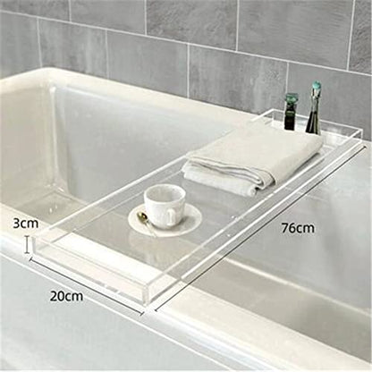 Wangunan 33 inch Luxury Bathtub Table - Shelf Organizer for Bathtub & Shower Storage (Clear) - color: Clear