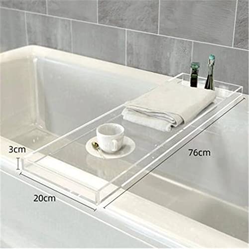 WANLIAN Luxury Bathtub Caddy Tray for Bathroom and Shower Storage - Clear Handles - color: Clear Handles